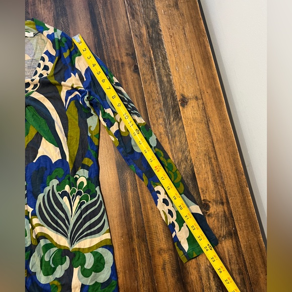 Boden Green Floral Geometric Tunic Top Size 6 WL613‎ - Picture 6 of 6